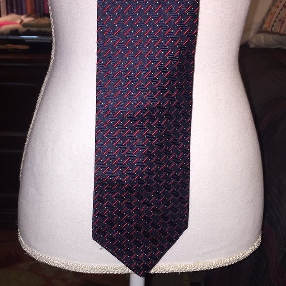 Navy blue silk tie - Picture 4 of 5